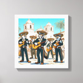 Los Coyotes Mariachi Canvas Afdruk