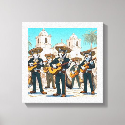 Los Coyotes Mariachi Canvas Afdruk (Voorkant)