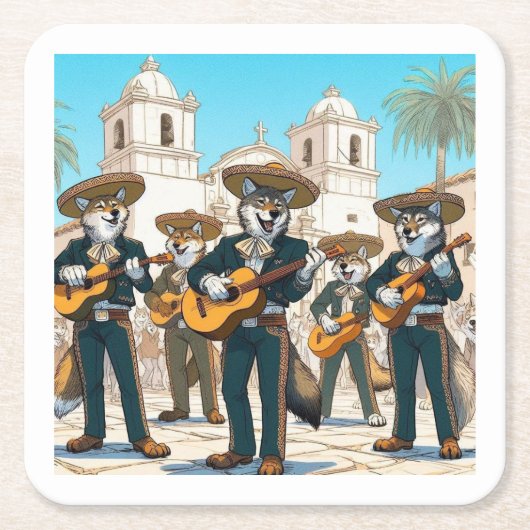 Los Coyotes Mariachi  Kartonnen Onderzetters (Voorkant)