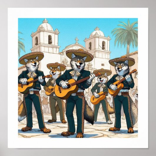 Los Coyotes Mariachi Poster (Voorkant)