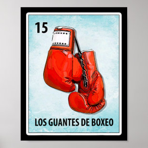 Los Guantes de Boxeo Mexican Boxing Glove Cards Poster