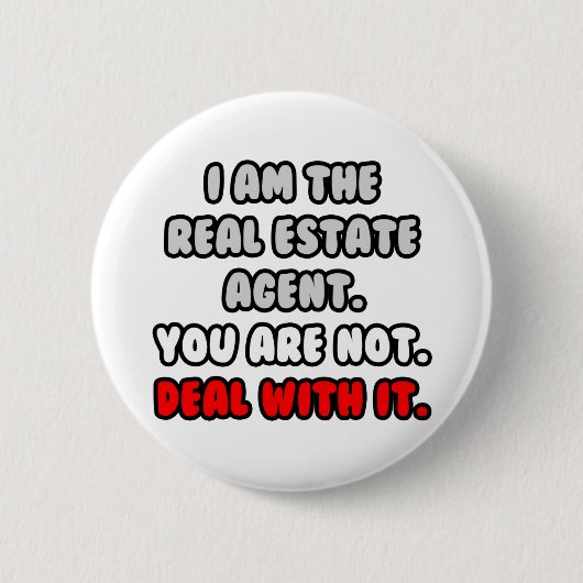 Los het op... Grappige makelaar Ronde Button 5,7 Cm (Voorkant)