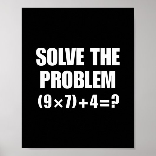 Los het probleem 67 Meme Zes Zeven Elementaire Mat Poster (Voorkant)
