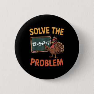 Los het probleem op 67 Meme Turkije wiskundeleraar Ronde Button 5,7 Cm