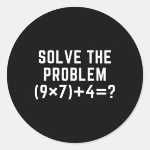 Los het probleem op 67 Meme Zes Zeven Wiskundelera Ronde Sticker