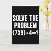 Los het probleem op 67 Six Seven Leuke wiskundeler Kaart (Gele Bloem)