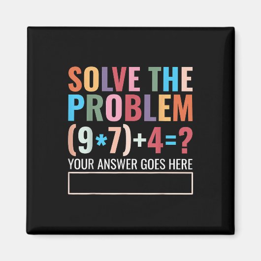 Los het probleem op 67 Zes Zeven Grappige wiskunde Magneet (Voorkant)
