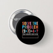 Los het probleem op 67 Zes Zeven Grappige wiskunde Ronde Button 5,7 Cm (Voorkant /achterkant)