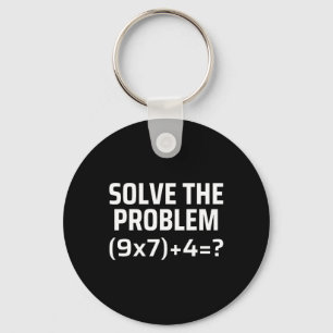 Los het probleem op 67 Zes Zeven Grappige wiskunde Sleutelhanger
