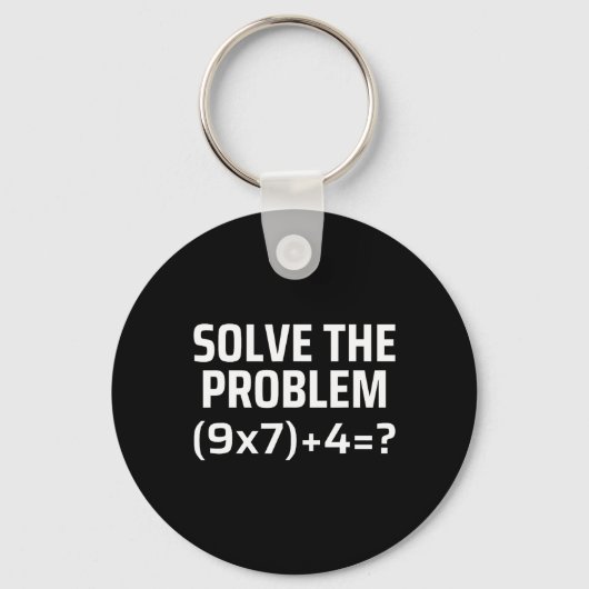 Los het probleem op 67 Zes Zeven Grappige wiskunde Sleutelhanger (Voorkant)
