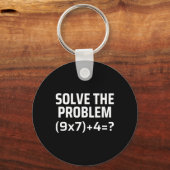 Los het probleem op 67 Zes Zeven Grappige wiskunde Sleutelhanger (Voorkant)