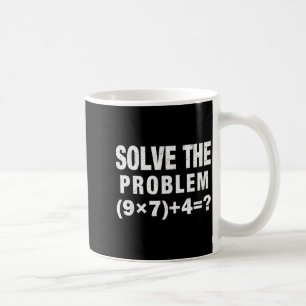 Los het probleem op (9×7)+4=_ Grappige wiskundeler Koffiemok