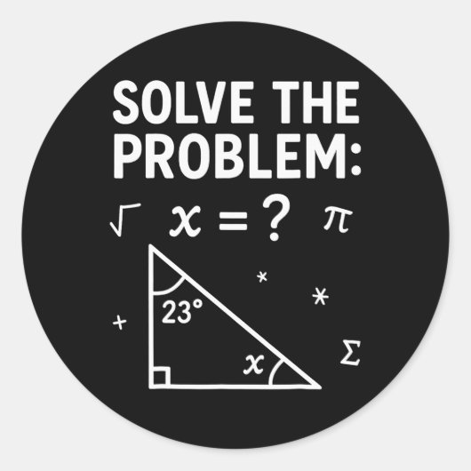 Los het probleem op Doe de wiskunde 67 Meme Grappi Ronde Sticker (Voorkant)