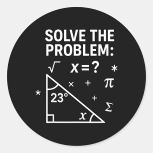 Los het probleem op Funny Math 67 Meme leraar stud Ronde Sticker