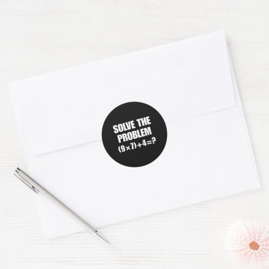 Los het probleem op – Grappige wiskundige vergelij Ronde Sticker (Envelop)