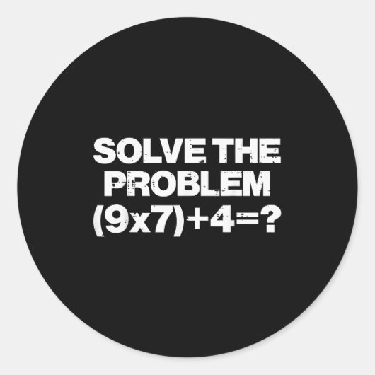 Los het probleem wiskunde 67 meme 6 7 kostuum kind ronde sticker (Voorkant)