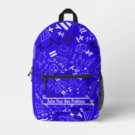 Los je eigen problemen op Wiskunde Grappig Blauw Bedrukte Rugzak