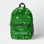 Los je eigen problemen op Wiskunde Grappig Groen Bedrukte Rugzak (Voorkant)