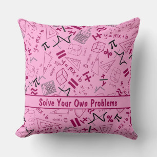 Los je eigen problemen op Wiskunde Modern Roze Kussen