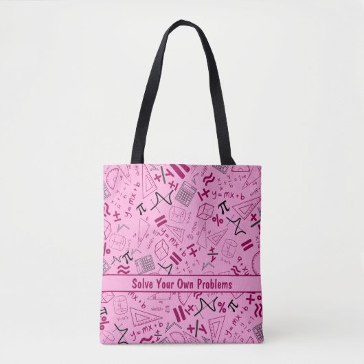 Los je eigen problemen op Wiskunde Modern Roze Tote Bag (Voorkant)