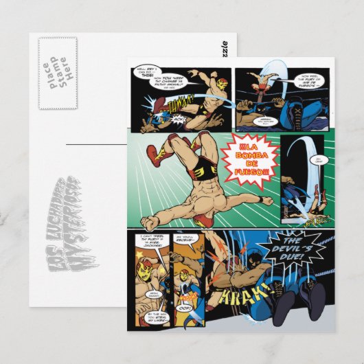 Los Luchadores Mysterisos Briefkaart (Voorkant / Achterkant)