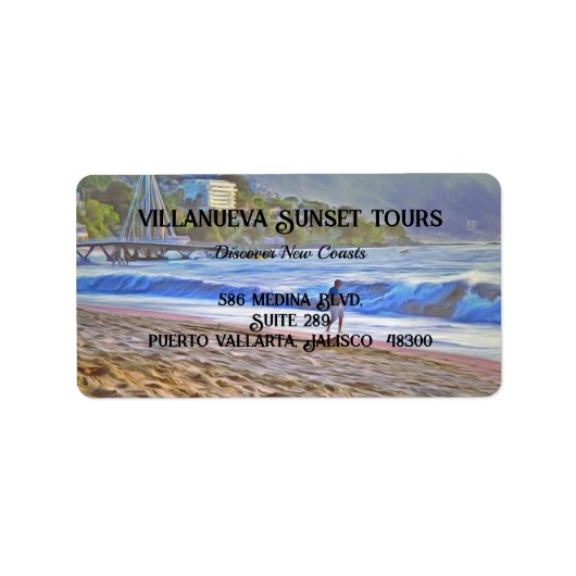 Los Muertos Beach 786 Adres Etiket (Voorkant)