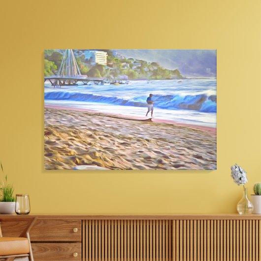 Los Muertos Beach 786 Kunst Canvas Afdruk (Insitu (Woonkamer))
