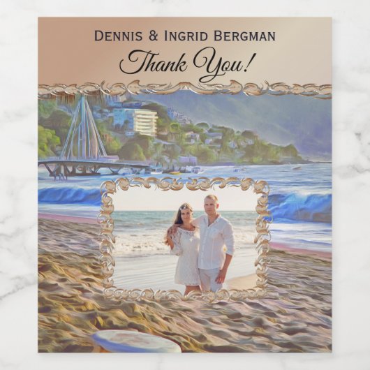 Los Muertos Beach dank u 786 Wijn Etiket (Enkel label)