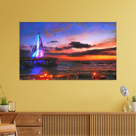 Los Muertos Pier 1182 Art Canvas Afdruk (Insitu (Woonkamer))