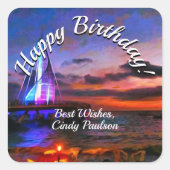 Los Muertos Pier Birthday 182 Vierkante Sticker (Voorkant)