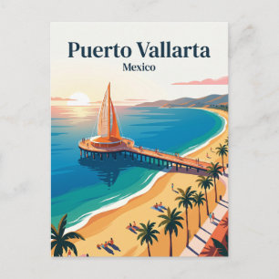 Los Muertos-strand Mexico Briefkaart