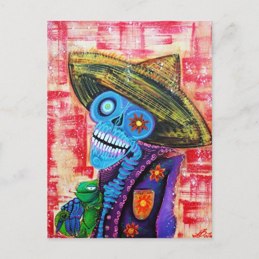 Los Muertos Sugar Skull Briefkaarten (Voorkant)