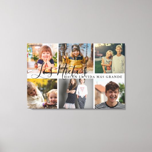 Los Nietos Hacen La Vida Más Grande Oma Gift Canvas Afdruk (Voorkant)