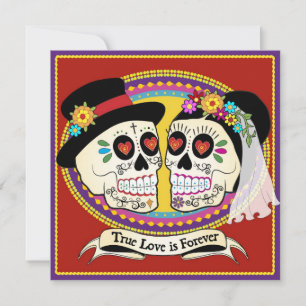 Los Novios Square Huwelijksuitnodiging (Engels) Kaart