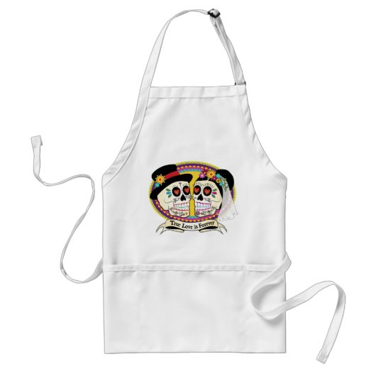 Los Novios Sugar Skull Apron (Engels) Standaard Schort (Voorkant)