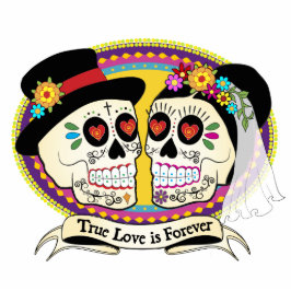 Los Novios Sugar Skull Cake Topper (Engels) Staand Fotobeeldje