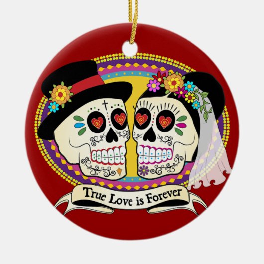 Los Novios Sugar Skull Ornament (Engels) (Voorkant)