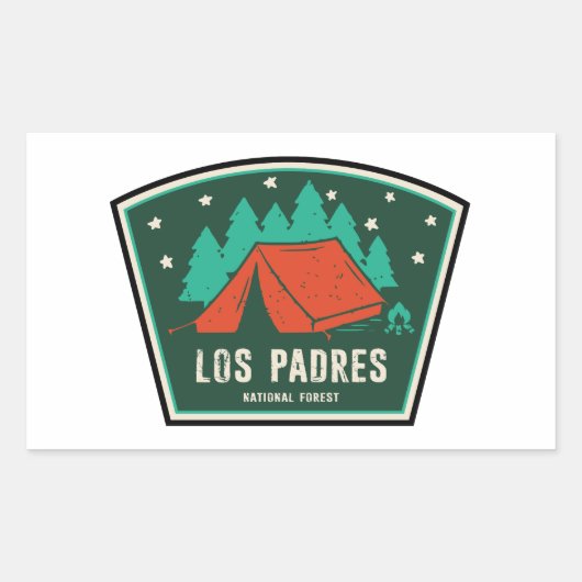 Los Padres National Forest California Camping Rechthoekige Sticker (Voorkant)