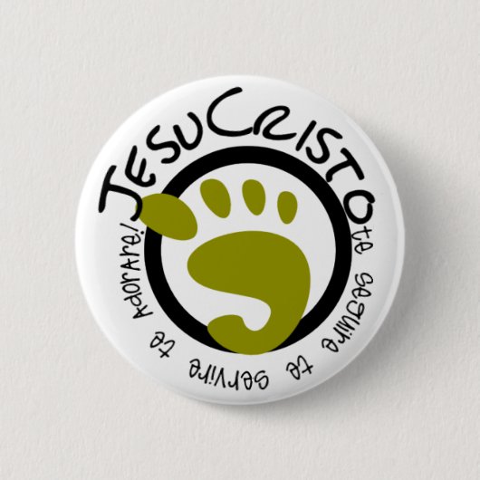 Los pasos de Jesus Ronde Button 5,7 Cm (Voorkant)