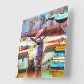 Los Peines Pelican 0463 Family Vierkante Klok (Hoek)