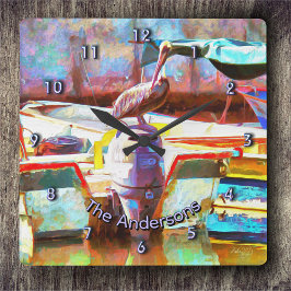 Los Peines Pelican 0463 Family Vierkante Klok