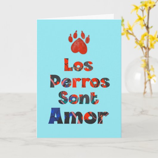 Los Perros Son Amor – Tarjeta de condolencias Kaart (Gele Bloem)