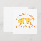 Los Pollitos Dicen partijuitnodiging Kaart (Voorkant / Achterkant)