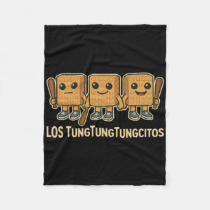 Los Tungtungtungcitos Italiaanse Brainrot Tung Sah Fleece Deken