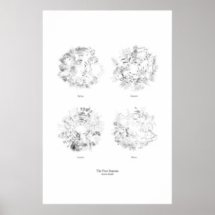 Los van de staf: De vier seizoenen (apart, zwart) Poster