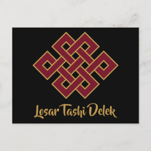Losar Tashi Delek Gelukkig Nieuw Lumaar Nieuwjaar Feestdagenkaart
