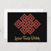 Losar Tashi Delek Gelukkig Nieuw Lunasjaar Tibetaa Feestdagenkaart (Voorkant / Achterkant)