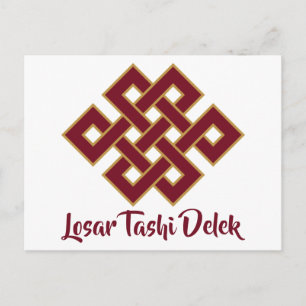 Losar Tashi Delek Gelukkig Nieuwjaar Eindeloze Kno Briefkaart