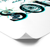 Lose Your Mind bevrijd je ziel zwart turquoise 8x1 Poster (Hoek)