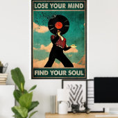Lose your Mind Vind je Soul vintage Poster (Thuiskantoor)